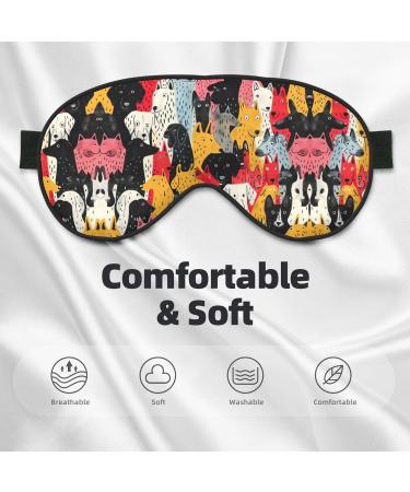 Shop Dogs Pattern Soft Sleep Eye Mask | Breathable Travel Eye Patch for Women | Relaxation Essential - Buy Online on GoSupps.com