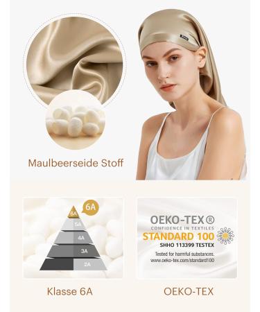 Premium 100% Silk Mulberry Hair Hood for Curly Hair | Lilysilk 19 Momme Long Sleeping Cap for Women - Brown - Buy Online on GoSupps.com