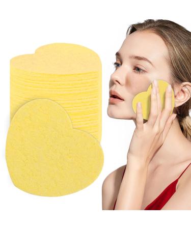Facial Scrub Pads | Heart Shape Compressed Sponges for Facial Cleansing Face Scrub Sponge for Facial Cleansing Exfoliate Masque Makeup Removal Purple