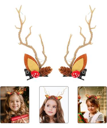 minkissy 2 Pairs Christmas Glow Barrette Christmas Hairpin Glowing Hairpin Girl Hair Accessories Girls Hair Ties Hair Ornaments for Women Xmas Hair Clips Antlers Deer Horns Hair Holder Ear - Buy Online on GoSupps.com