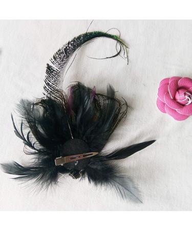Peacock Feather Fascinator Headpiece with Rhinestone Detail for Women - Buy Online on GoSupps.com