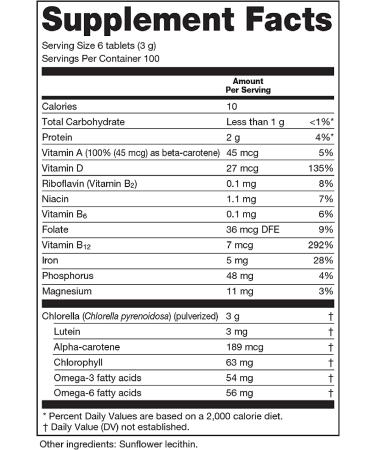 Sun Chlorella A Tablets 500mg - 600 Count | Organic Superfood Supplement - Buy Online on GoSupps.com