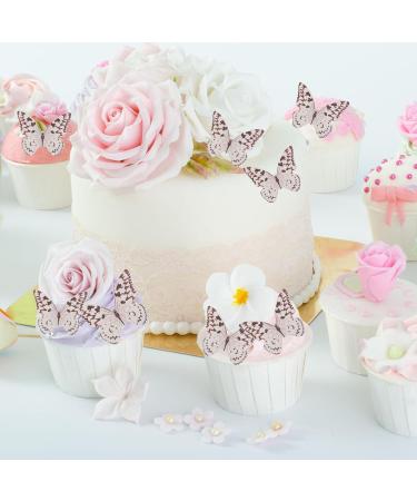 48 Piece Alegre Butterflies Cupcake Topper - Edible Tortendeco Decorations for Birthday Cakes - Black & White Butterfly Muffin Decor - Buy Online on GoSupps.com