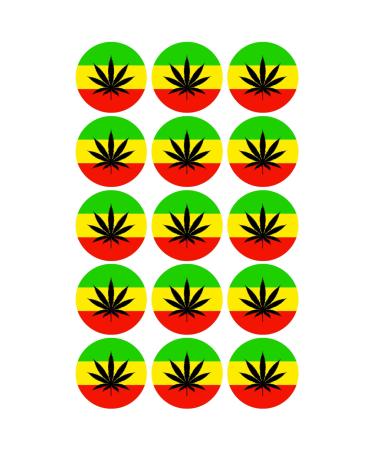 15 x Weed Flag Edible Wafer or Icing Cupcake Topper Fun Stoner Party Cake Decorations Perfect For Brownies Cookies Muffins & More! (Premium Icing Sheet)