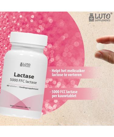 Lactase 5 000 to 60 tablets high dose with 5 000 FCC units lactose intolerance + milk intolerance no undesirable additives vegan. Luto Supplements - Buy Online on GoSupps.com