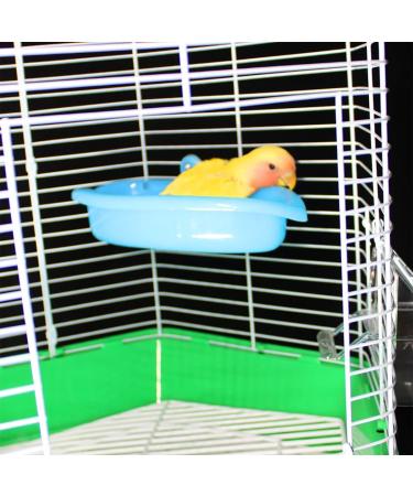 Portable Bird Bath with Mirror for Small Parakeet Cage - Large Parrot Fountain Accessories for Lovebird, Finch, Budgie, Canary - Buy Online on GoSupps.com