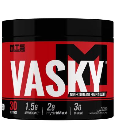 MTS Nutrition Vasky Non-Stimulant Pump Inducer - Muscle Saturating Preworkout - 30 Servings Unflavored