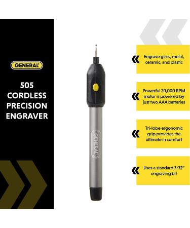 General Tools Cordless Engraving Pen - Diamond Tip Metal Etching Tool for Toys, Sporting Goods, Glass Gifts - Buy Online on GoSupps.com