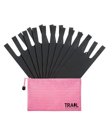 Trail Essentials Feminine Disposal Tie Bags- 100 Black Opaque Bags for Sanitary Discreet Disposal for Tampons Pads and Liners (Pink)