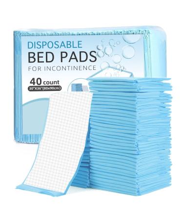 Bed Pads for Incontinence Disposable 30"x36"-40 Count Disposable Underpads Ultra Absorbent 67g Bulk Heavy Duty Disposable Diaper Changing Pads Pee Pads Extra Large Pads for Beds 30x36" Premium Thicker (Pack of 40)