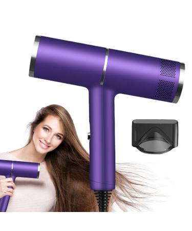 Ionic Hair Dryer Fast Dry Ionic Hair Dryer | High-Speed Blower Hair Dryer Travel Lightweight Hair Blow Dryer for Hotel Household Dormitory Haoying US Purple