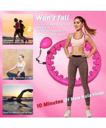 Brebon Weighted Hoola Exercise Fit Hoops Plus Size - 2 in 1 Weight Loss & Abdomen Fitness Equipment - 24 Detachable Knots - Adjustable Auto-Spinning Ball - Pink - Buy Online on GoSupps.com