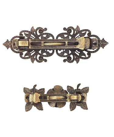 French Vintage Hair Clips Set - 5 Metal Rose Hairpins for Women & Girls - Perfect Gift - Buy Online on GoSupps.com