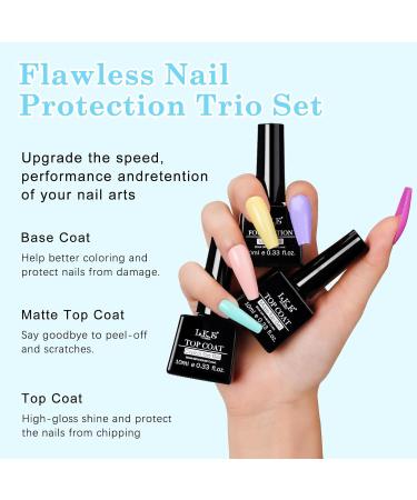 LKE Gel Nail Polish Kit with 72W UV Lamp | 6 Macaron Colors + Top & Base Coat | Manicure DIY Gifts for Women - Buy Online on GoSupps.com