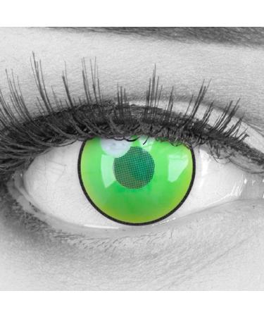 Colored contact lenses 1 pair of green demon nezuko green ring anime manga - highly opaque - Heroes of Cosplay - annual lenses for costumes cosplaye halloween with free lentil container - without strength 2 pieces (1 Pack)