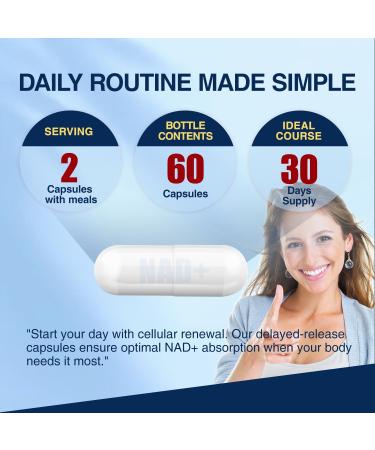 NAD+ Supplement-NMN Upgrade Alternative NAD Resveratrol Supplement 15-in-1 CoQ10 for Man & Women Third-Party Tested(Made & Tested in USA).Supports Cellular Energy Healthy Aging-Non-GMO - 60 Capsules - Buy Online on GoSupps.com