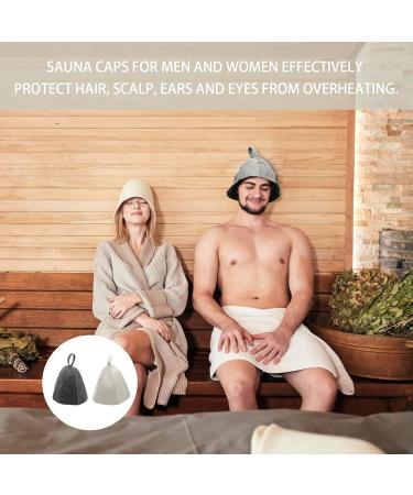 High-Quality 2-Piece Sauna Set | Durable Gray & White Sauna Hat for Men & Women | Ideal for Shower & Sauna Head Care - Buy Online on GoSupps.com