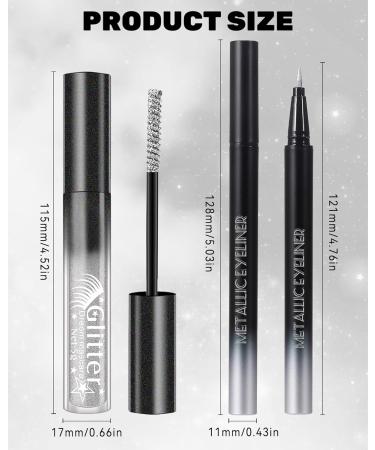 Lestpola Glitter Pink Mascara and Eyeliner Set Diamond Shimmer Length and Volume Ultra Fine Metallic Glitter Liquid Eyeliner Waterproof Durable Highly Pigmented Eye Makeup for - Buy Online on GoSupps.com