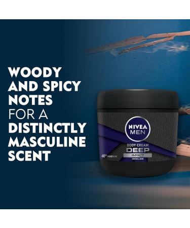 Nivea Men Body Cream Deep Impact 13.5oz - 48h Moisture for Normal Skin | Beiersdorf International Shipping - Buy Online on GoSupps.com