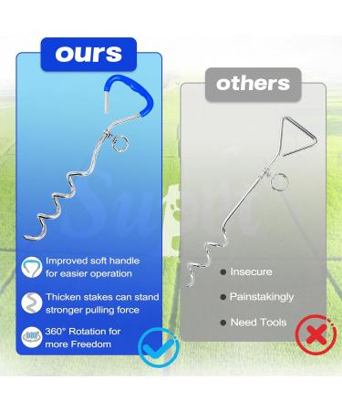 Super Floor Anchor Dog Leash - 10m Blue Earth Anchor & Skewers for Large Dogs | Best Dog Beach Accessories - Buy Online on GoSupps.com