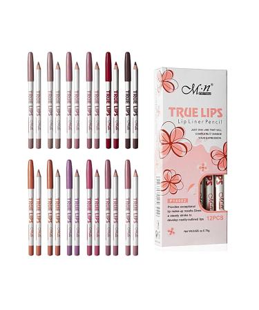 RoseFlower Matte lipstick makeup set 12 colors durable water resistant velvety nude lipstick soft lips makeup markers lip liner pencil A 1