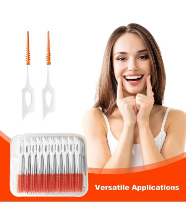 VIKSAUN 200-Piece Interdental Brush & Floss Picks for Oral Dental Care - Orange - Buy Online on GoSupps.com