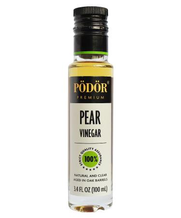 PDR Premium Pear Vinegar - 3.4 fl. Oz. - 100% Natural, Aged in Oak Barrels, Fermented, Unfiltered, Vegan, Gluten-Free, Non-GMO in Glass Bottle 3.4 Fl Oz (Pack of 1)