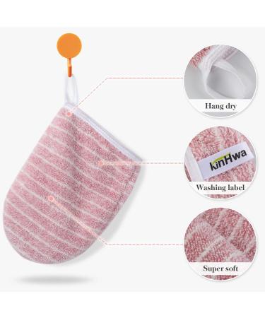 Kinhwa Makeup Removal Glove - Gentle Microfiber Reusable Cleansing Wipe 3 Pieces (Pink) - Eco-Friendly Facial Cleaning with Just Water 13cm x 20cm - Buy Online on GoSupps.com