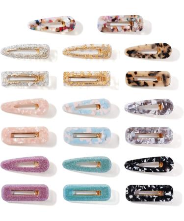 SOMIER 20PCS Acrylic Resin Geometric Hair Clips Colorful Shining Leopard Marble Pattern Alligator Clips for Women Girl Party Daily Hair Styling - Buy Online on GoSupps.com