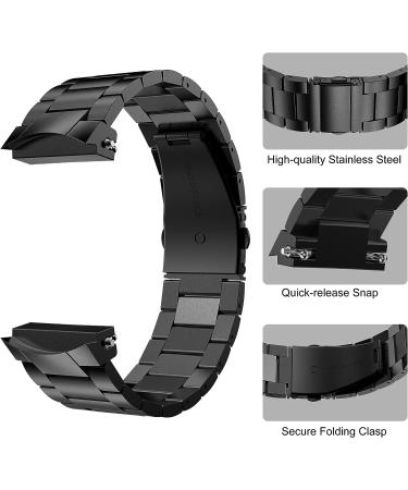 GELISHI Stainless Steel Watch Band for Garmin Instinct | Quick Release Replacement Strap - Black - Buy Online on GoSupps.com