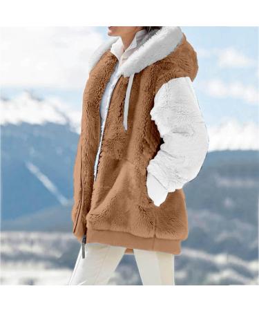 Buy Hanxiulin Women's Fleece Jacket - Warm Lightweight Hooded Outdoor Coat in Khaki | Premium Cuddly Winter Jacket - Buy Online on GoSupps.com