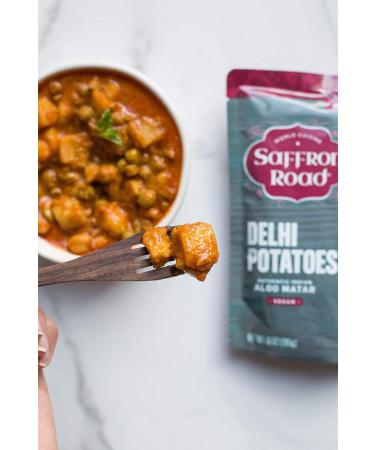 Saffron Road Delhi Potatoes Meal Pouch - Vegan, Gluten Free, Non-GMO, Halal, Kosher - 10 Ounce (Pack of 6) - Buy Online on GoSupps.com