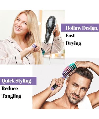 HIPPIH Detangling Brush 2 Pack for Adults & Kids - Boar Bristle Hair Brush for Smooth, Knot-Free Hair - Purple - Buy Online on GoSupps.com