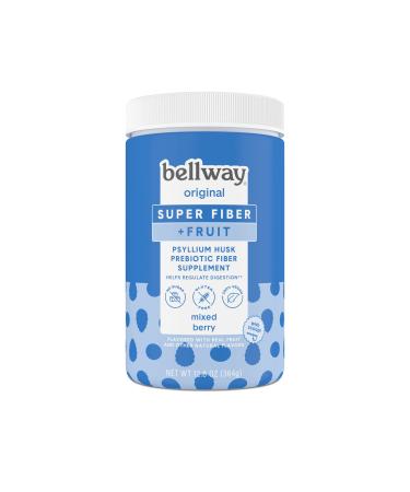 Bellway Super Fiber Powder + Fruit Sugar-Free Psyllium Husk Fiber Supplement Powder Mixed Berry (12.8 oz)