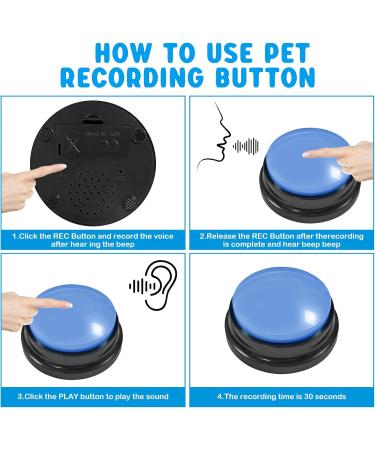 Exryhon 4Pcs Dog Buttons and 2 Pet Training Clicker with Wrist Strap Dog Speech Training Buzzers Voice Recording Button 30 Second Record & Playback Train Your Dog to Express Their Ideas White+blue+yellow+light Blue green+black - Buy Online on GoSupps.com