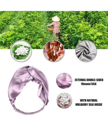 Shop Lotus Purple Silk Hair Band for Women 100% Mulberry Silk Headband Elastic Hair Accessory for Makeup Shower & Yoga Perfect Gift for Mothers Day - Buy Online on GoSupps.com