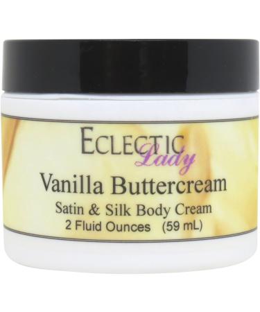 Eclectic Lady Vanilla Buttercream Satin and Silk Cream Body Cream Body Lotion 2 oz - Shea Butter Aloe Silk Amino Acids Vitamin E Phthalate-Free Handcrafted in USA - Perfect For Women 2 Ounce (Pack of 1)