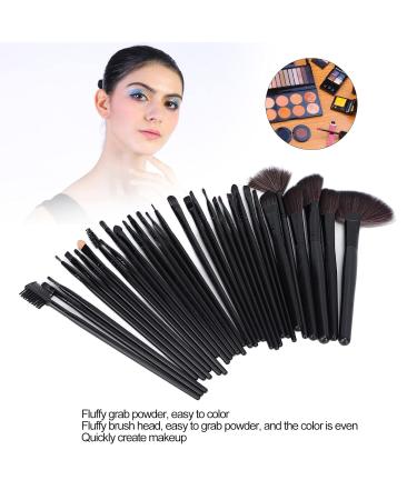 Premium Black Makeup Brush Set - Dense Soft Brushes for Eyeshadow & Face Powder | Portable Complete Kit for Beginners - Buy Online on GoSupps.com