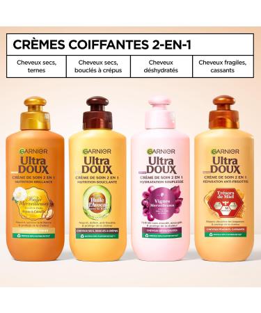 Garnier Ultra Doux Huiles Merveilleuses pour Cheveux Secs & Ternes - Cr me de Soin Nutrition Brillance - l'Huile d'Argan & de Cam lia - Homme & Femme - 200ml 200 ml (Lot de 1) Cr me de soin - Buy Online on GoSupps.com