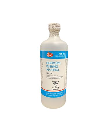 70 Percent Isopropyl Alcohol - Antiseptic 70% Rubbing Alcohol - for First Aid Cleaning and Skin - IPA Isopropanol - 1 Bottle 450ml