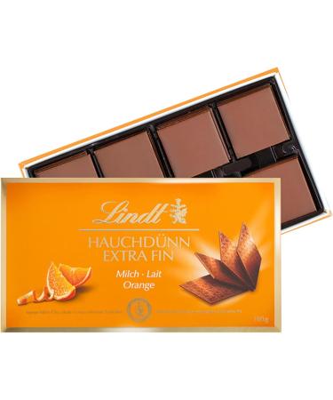  Lindt Lindt - Box of EXTRA FINE chocolate squares - Milk chocolate orange - 180g - Buy Online on GoSupps.com
