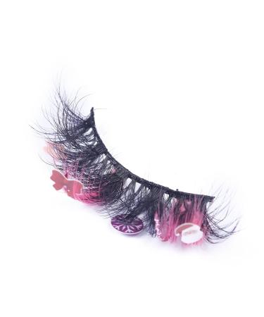 Miss Kiss Pink Glitter Lashes | Sparkly Faux Mink Eyelashes for Cosplay TikTok & Festivals - 18MM - Buy Online on GoSupps.com