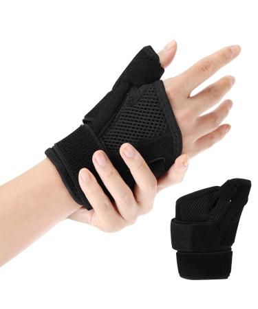 Zikenis Thumb brace right and left universal thumb rail soft and breathable light stabilization and reduced thumb joints arthritis and carpal tunnel pressure universal size black