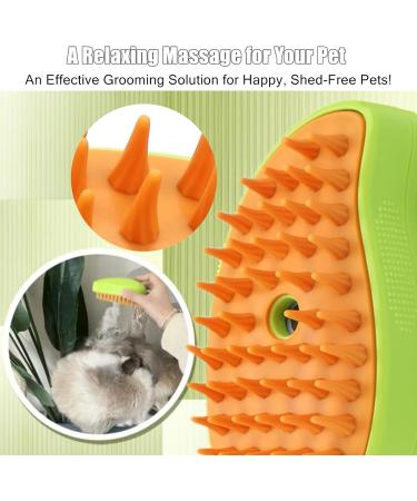 Steamy Cat Brush 3 In1 Cat Steam Brush Pet Hair Cleaner Brush Self Cleaning Steam Brush Cat Steamer Brush Massage Cat Hair Brush for Removing Tangled Loosse Hair for Home (C) - Buy Online on GoSupps.com
