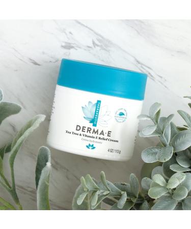 Derma E Tea Tree & Vitamin E Relief Cream 4 oz - Soothing Skin Moisturizer - Buy Online on GoSupps.com