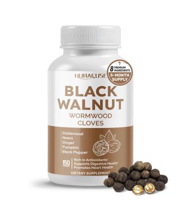 Black Walnut Wormwood Whole Cloves Goldenseal - Rich in Antioxidants Digestive Health 150 count (pack of 1)