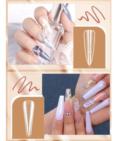 EBANKU 288PCS Clear Dual Nail Forms System Full Cover Nail Mold Tips Acrylic Nail Extension with 72PCS Nail Forms Stickers for Nail Art Salon Nails Design - Buy Online on GoSupps.com