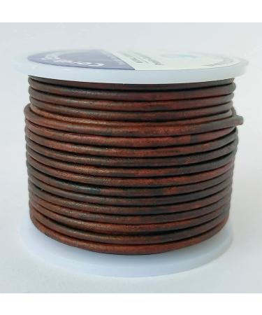 Genuine Leather Cord for Jewelry Making - Distressed Light Brown 2.0mm | Perfect for Necklaces, Bracelets, Kumihimo Braiding, and Crafts - Buy Online on GoSupps.com