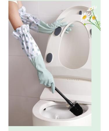 Dishwashing Gloves Women's Kitchen Home Thick Rubber Laundry Waterproof Housework Durable Winter Pile Warm Artifact - Buy Online on GoSupps.com