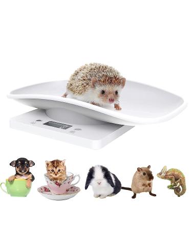 Digital Pet Scale Small Animal Scale with LCD Display Digital Food Scale Multifunction Small Puppy Kitten Scale Max Weighing 10kg/22lb for Kitten/Puppy/Hamster/Hedgehog/Tortoise/Food